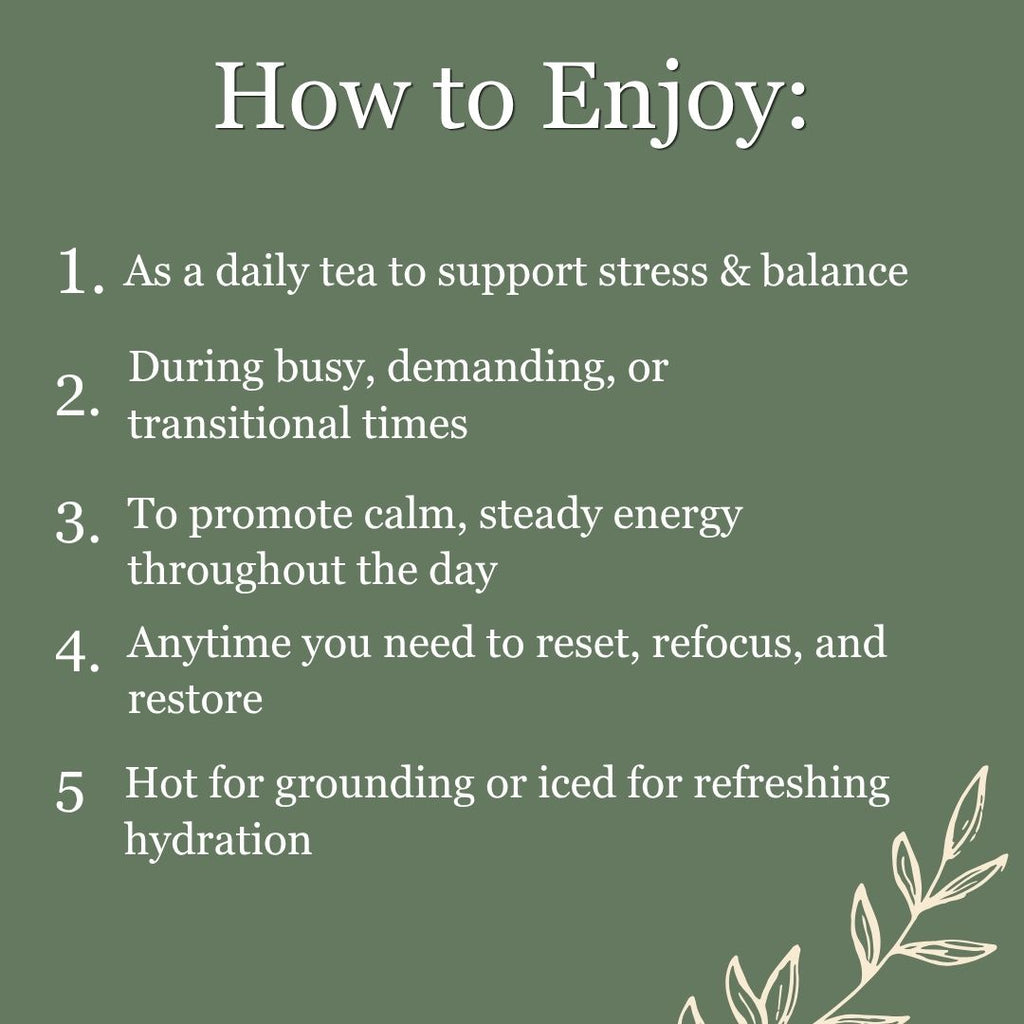 adaptogenic herbal tea, ashwagandha tea, stress support tea, herbal tea for anxiety, cortisol balance support, calm energy tea, hormone balance tea, herbal stress relief, daily wellness tea, immune support herbs, 