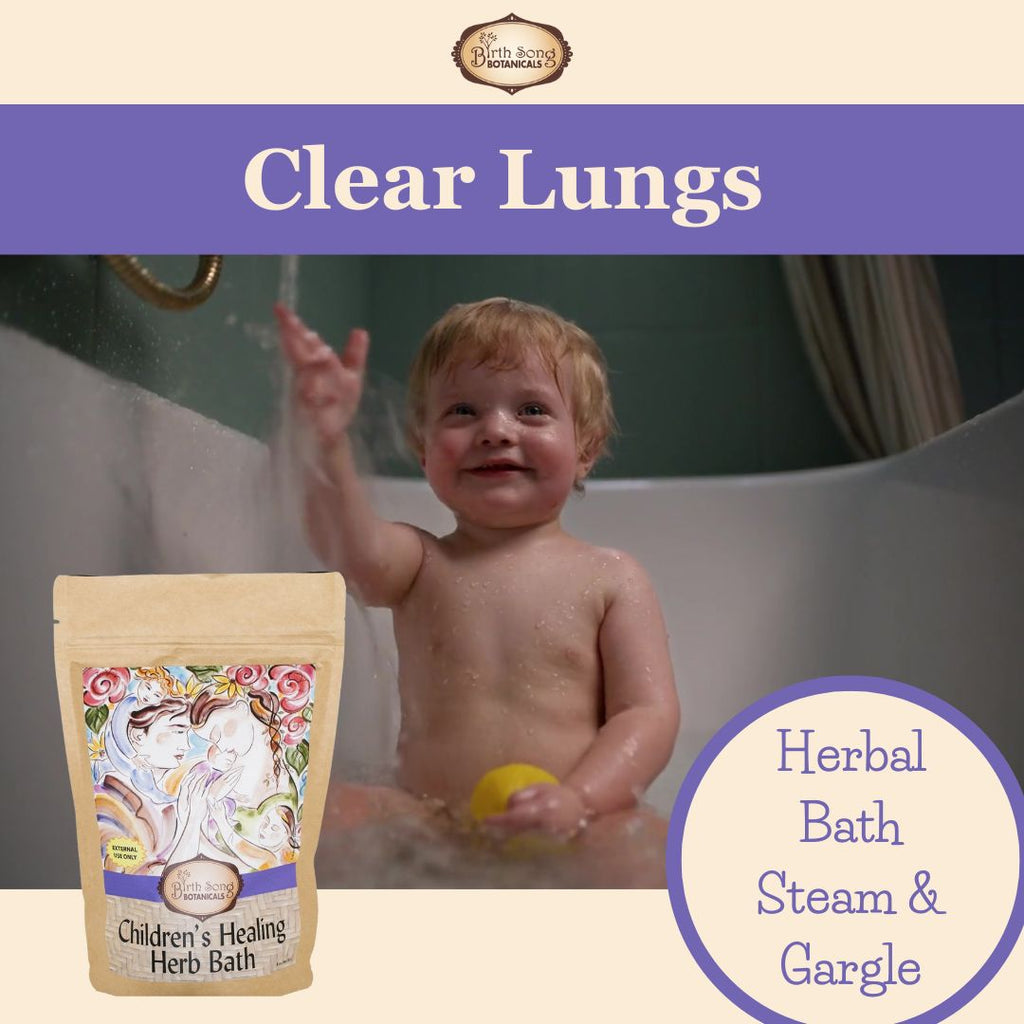herbal steam to clear nasal and lung congestion, Children's Healing Herb Bath, herbal bath for kids, thyme and lavender bath, lung congestion relief, sinus congestion relief, natural steam remedy, herbal gargle, muscle pain relief, children's respiratory support, herbal steam for kids, sinus clearing herbs, natural sleep support, lavender for relaxation, thyme for congestion, children's bath soak, herbal remedy for colds, soothing bath for kids, natural sleep aid, herbal muscle relief, respiratory health, 