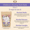 herbal steam to clear nasal and lung congestion, Children's Healing Herb Bath, herbal bath for kids, thyme and lavender bath, lung congestion relief, sinus congestion relief, natural steam remedy, herbal gargle, muscle pain relief, children's respiratory support, herbal steam for kids, sinus clearing herbs, natural sleep support, lavender for relaxation, thyme for congestion, children's bath soak, herbal remedy for colds, soothing bath for kids, natural sleep aid, herbal muscle relief, respiratory health, 