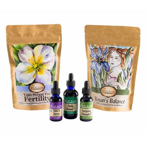 herbal fertility gift set, conception support herbs, fertility kit, natural fertility boosters, fertility and conception herb