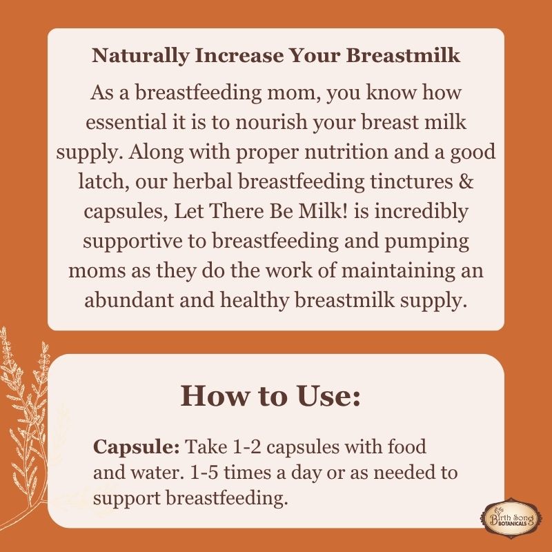 herbal Breastfeeding, breastfeeding capsules, milk supply, lactation pills, pumping milk, Let There Be Milk, make more milk