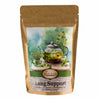 lung support herbal tea, lung health tea, tea for clearing lung congestion, nasal congestion relief tea, sinus congestion relief tea, organic mullein tea, mullein and sage tea, immune tea, tea for respiratory health, mucus clearing, lung detox, clear lungs
