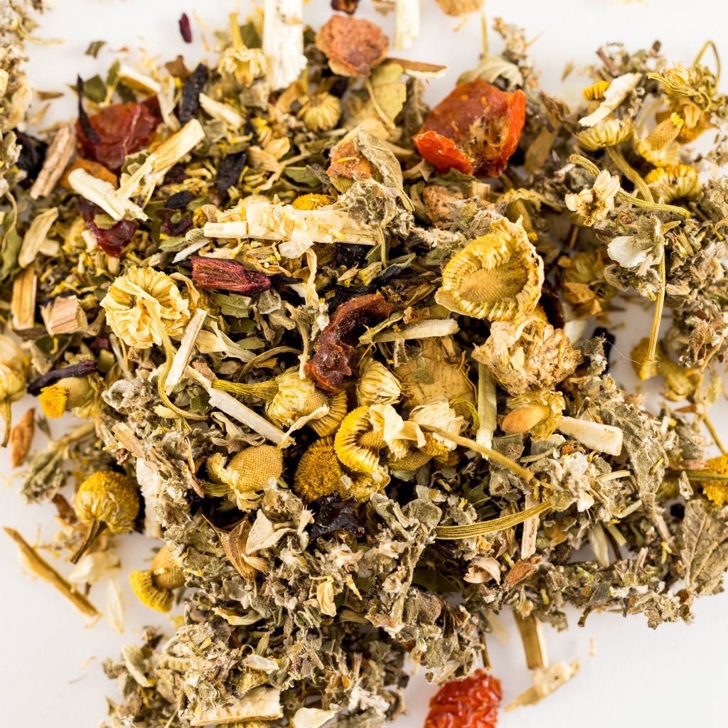 Moon cycle tea for menstruation with mugwort