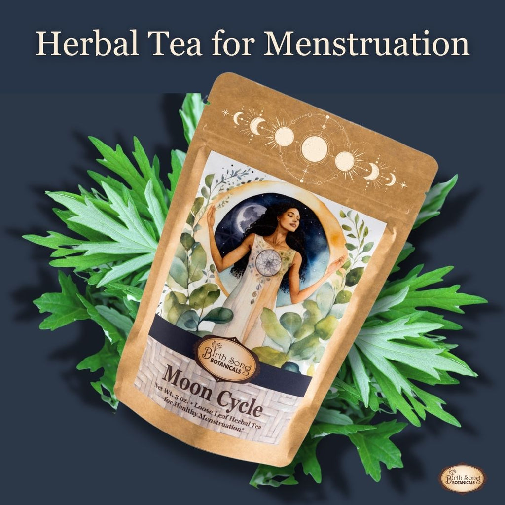 Mugwort tea, menstrual cycle tea, moon tea, moon herbs, menstrual herbs, period support, period cramps, menstrual cramps, pms