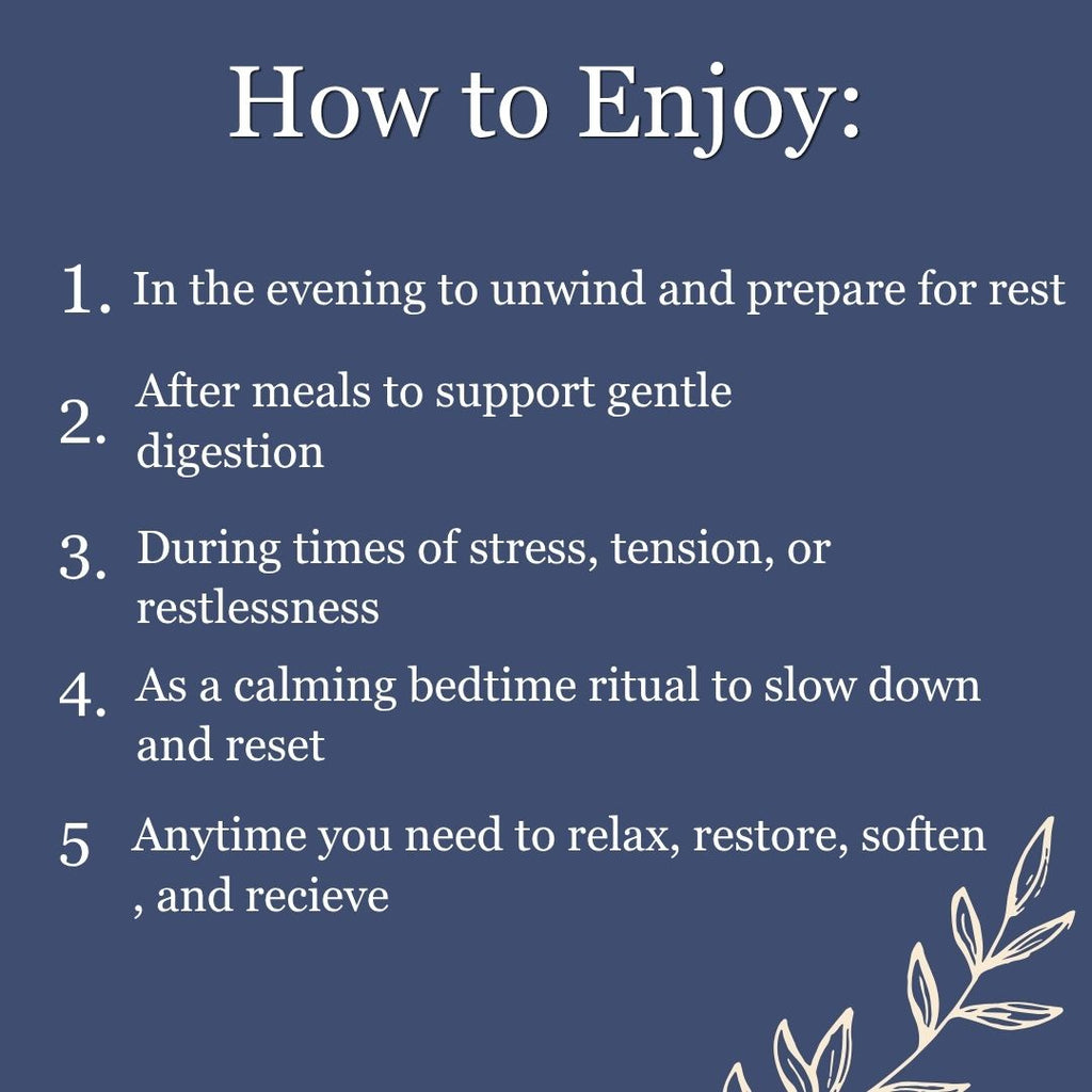 sleep tea, calming tea for anxiety, chamomile lavender tea, herbal tea for sleep, digestive support tea, fennel tea benefits, relax and unwind tea, bedtime tea blend,, gut health tea, stress relief tea, calming herbal infusion