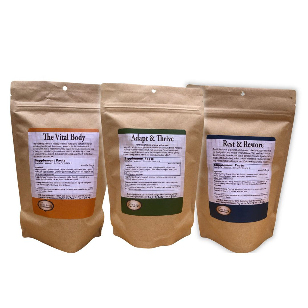 herbal tea bundle, loose leaf tea set, wellness tea collection, adaptogenic tea, stress relief tea, sleep tea, detox tea, caffeine free tea, natural herbal remedies, immune support tea, digestive tea, relaxation tea, daily wellness tea
