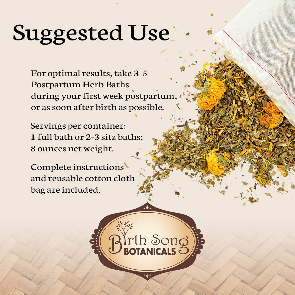 Postpartum Herbal Bath Soak for Mom & Baby suggested use