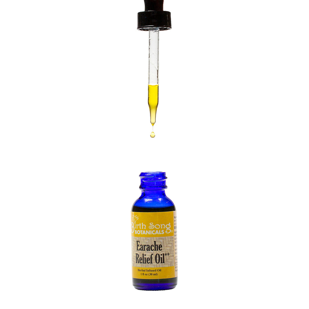 Earache Relief Oil with Garlic and Mullein Flower dropper