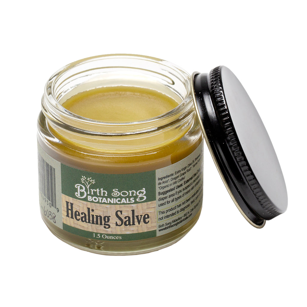 Herbal Healing Salve for Cuts, Scrapes, and Itchy Bug Bites lid