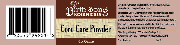 Herbal Cord Care Powder by birth song botanicals